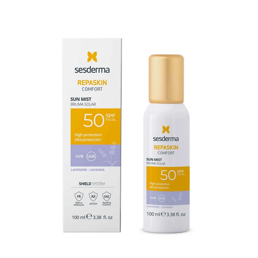 Сонцезахисний серпанок Comfort Repaskin Лаванда Comfort Repaskin Сонцезахисний серпанок SPF 50 і лаванда, 100 мл, Sesderma: ціни та характеристики