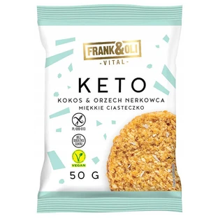 Frank&Oli Keto, печенье мики, кокос + орехи кешью, 50 г