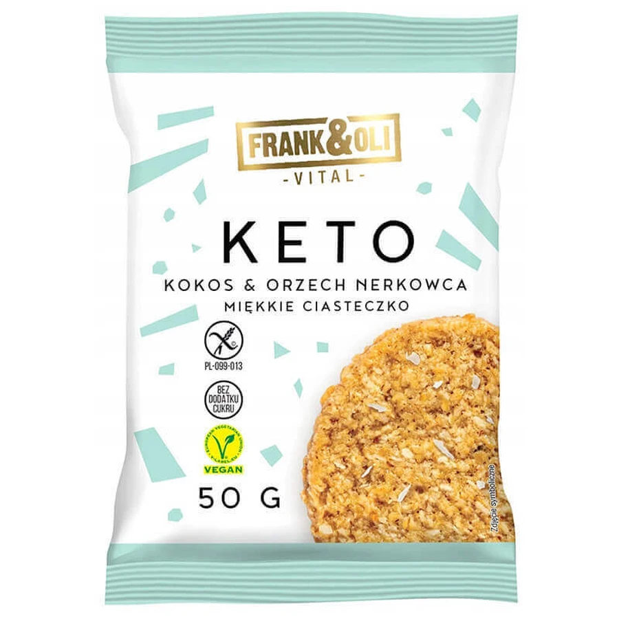 Frank&Oli Keto, печенье мики, кокос + орехи кешью, 50 г: цены и характеристики