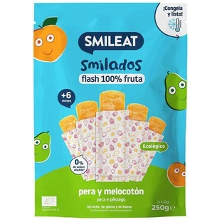 Smileat BIO 100% фруктовое мороженое для заморозки груша и персик 6M+ 250 г