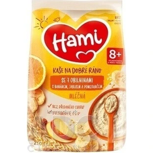 HAMI Молочна каша з 7 злаків з бананом, яблуком та апельсином 1×210 г, фруктова каша