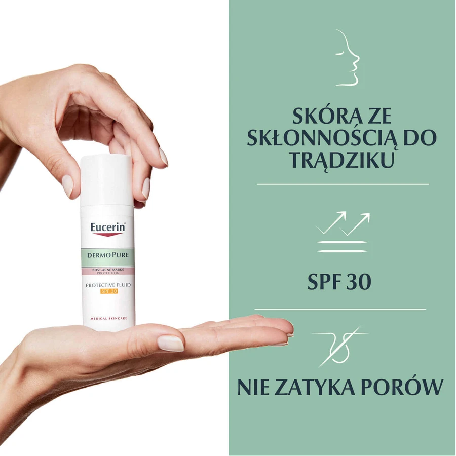 Eucerin DermoPure, захисний крем-флюїд для шкіри з недосконалостями та акне, SPF 30, 50 мл: ціни та характеристики