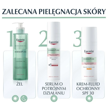 Eucerin DermoPure, захисний крем-флюїд для шкіри з недосконалостями та акне, SPF 30, 50 мл: ціни та характеристики