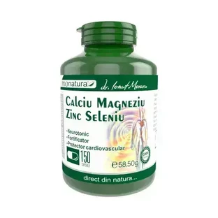 Кальцій, магній, цинк, селен Pro Natura Calciu, Magneziu, Zinc, Seleniu, 150 капсул