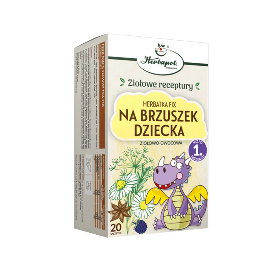 Herbapol Na Brzuszek Dziecka, чай с травами и фруктами, после 1 месяца, 20 пакетиков: цены и характеристики