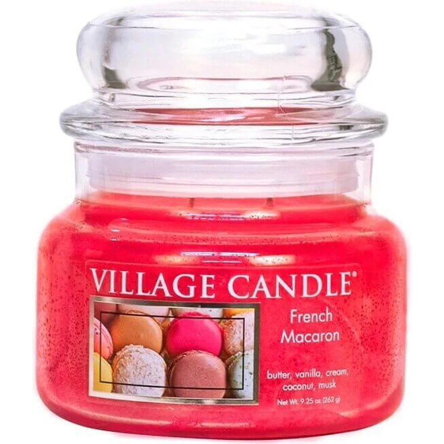 Village Candle Ароматична свічка у склі - French Macaroon, маленька 1×1 шт, ароматична свічка: ціни та характеристики