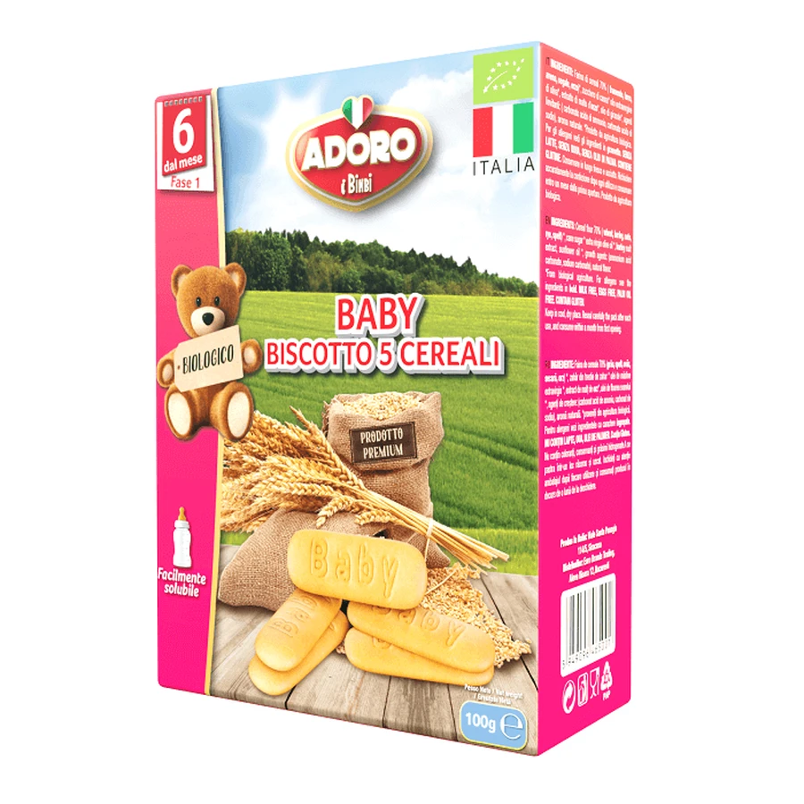 Печенье с 5 органическими злаками, 100 г, Adoro Bimbi: цены и характеристики