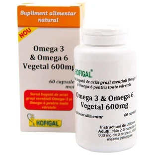 Омега 3-6 Hofigal Omega3 & Omega6 vegetal 600, 60 капсул