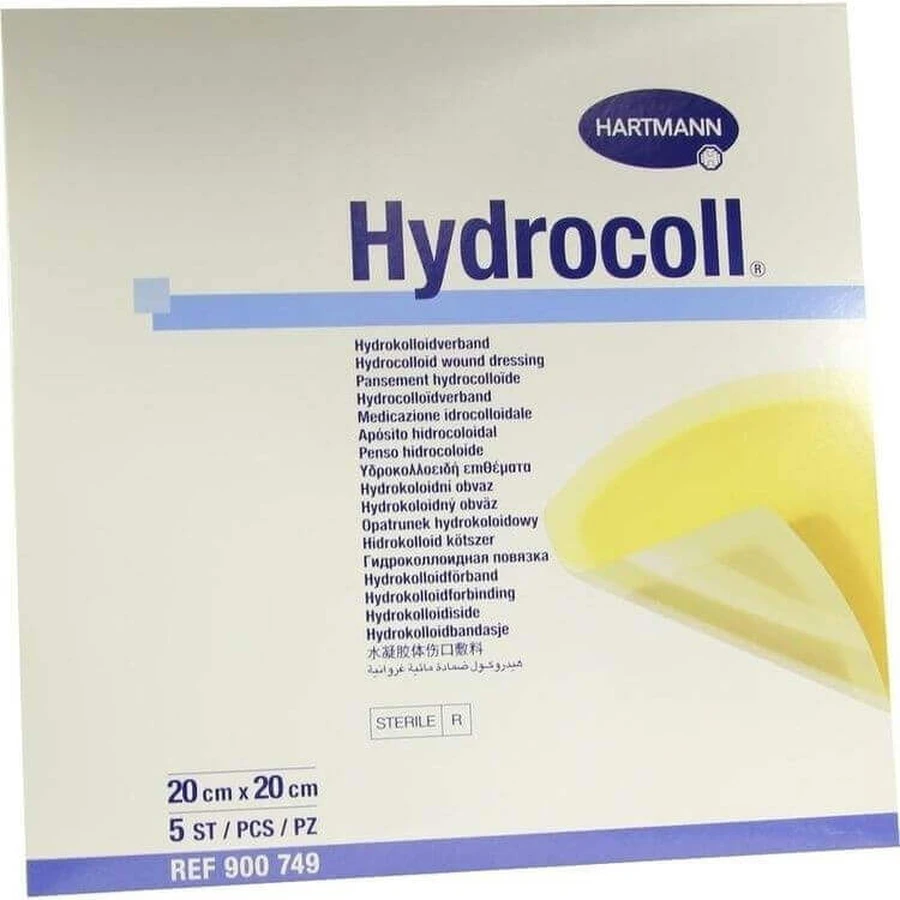 Гидроколлоидная повязка Hydrocoll, 20 x 20 см (900749), 5 штук, Hartmann: цены и характеристики