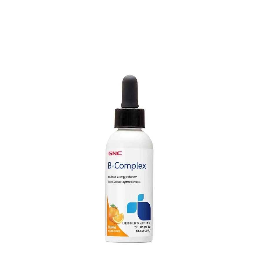 Gnc B-complex, жидкий комплекс витаминов группы B, с натуральным апельсиновым вкусом, 60 мл: цены и характеристики