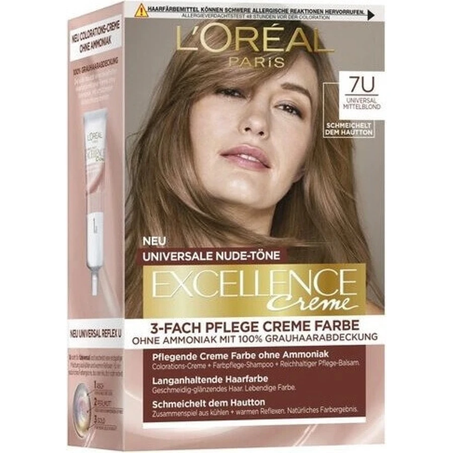 L'Oréal Paris Excellence Universal Nudes Excellence 7U перманентный цвет 1×1 шт, цвет волос: цены и характеристики