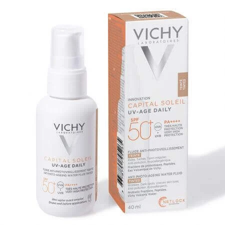 Сонцезахисний флюїд для обличчя Vichy Capital Soleil Vichy Capital Soleil SPF 50+, тонувальний, 40 мл: ціни та характеристики