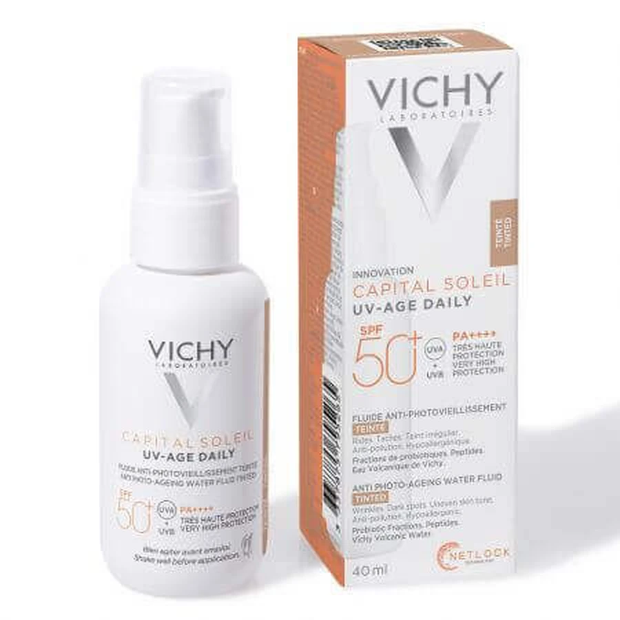 Сонцезахисний флюїд для обличчя Vichy Capital Soleil Vichy Capital Soleil SPF 50+, тонувальний, 40 мл: ціни та характеристики