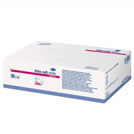 Peha-soft nitrile, нитриловые перчатки, непрозрачные, неопудренные, белые, размер M, 200 шт.: цены и характеристики