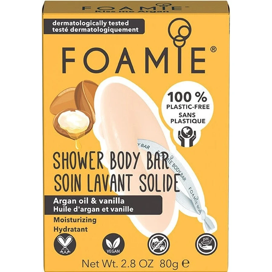 Foamie Solid Shower Care Kiss me Argan 1×80 г, твердый гель для душа: цены и характеристики