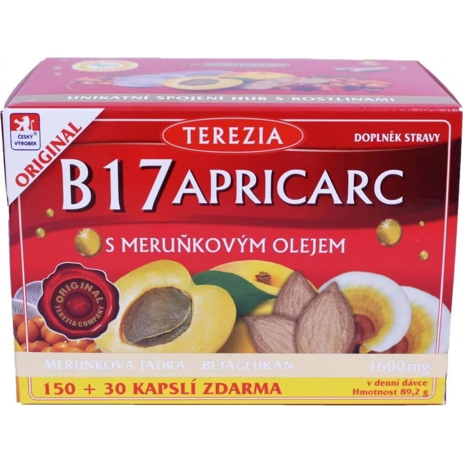 TEREZIA B17 APRICARC с абрикосовым маслом 1×180 капс, пищевая добавка: цены и характеристики