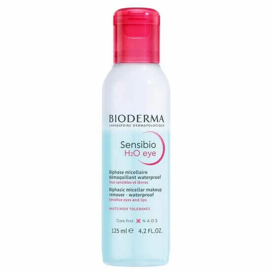 Bioderma H2O Sensibio Двофазна міцелярна вода для чутливих очей та губ 125 мл: ціни та характеристики