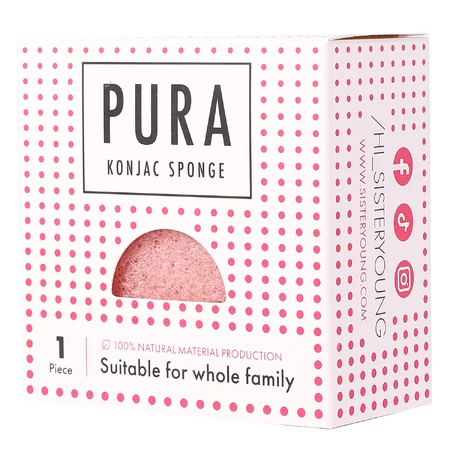 Sister Young Pura, конжак для умывания лица, розовый, 1 штука: цены и характеристики