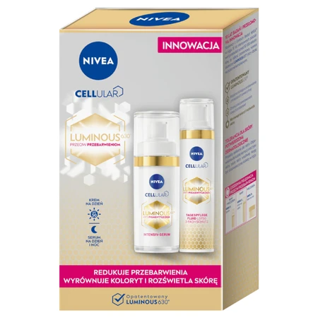 Набор Nivea Cellular Luminous 630, дневной крем, SPF 50, 40 мл + сыворотка для лица против пигментации, 30 мл: цены и характеристики