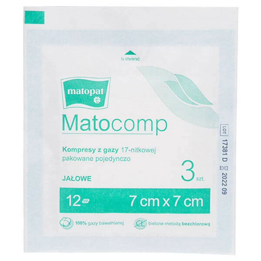 Компреси Matocomp, желе, 7смх7см, 17 ниток, 12 шарів, 3 шт.: ціни та характеристики