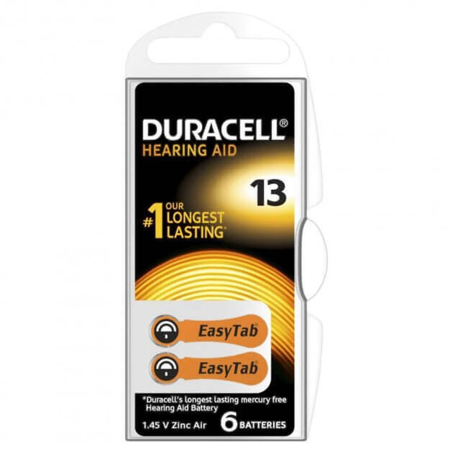 Батарейки для слуховых аппаратов HA ZA13, 6 штук, Duracell: цены и характеристики