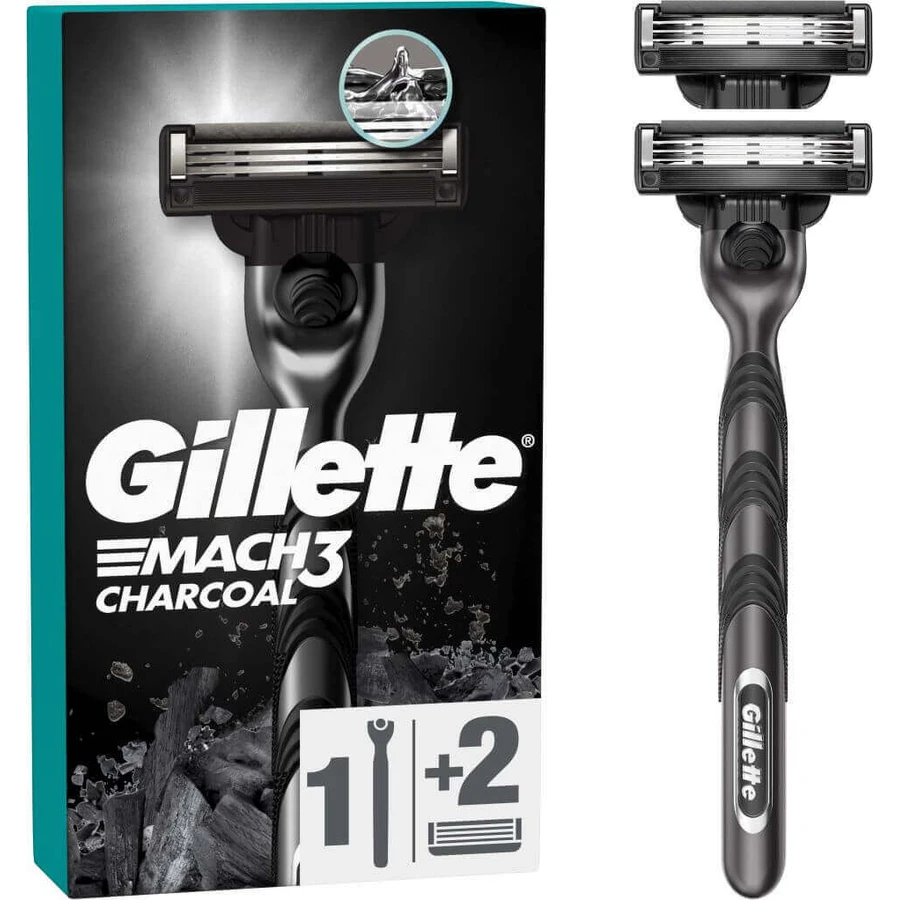 Gillette Mach3 Charcoal Shaver для мужчин + 2 бритвенные головки: цены и характеристики