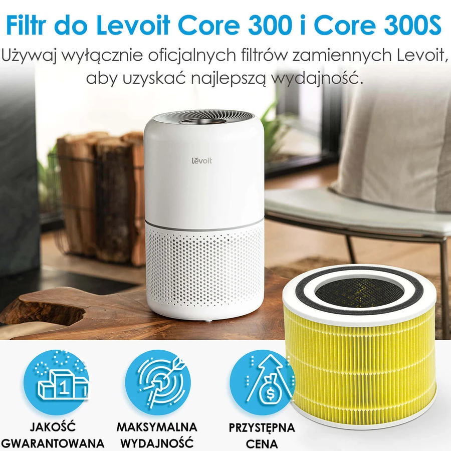Levoit, антиаллергенный фильтр для воздухоочистителя Core 300 и 300S, 1 шт.: цены и характеристики