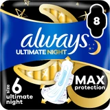 Нічні гігієнічні прокладки Always Ultimate Вовки (розмір 6) з крильцями 8 шт.