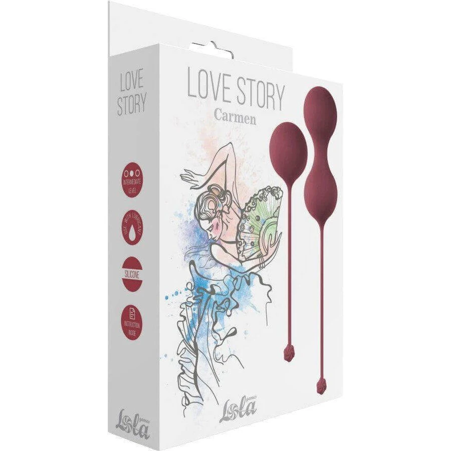 Lola Games Вагінальні кульки для легкого та середнього рівня Love Story Carmen, червоні: ціни та характеристики