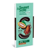 Гіркий шоколад з натуральним підсолоджувачем зі стевії Sweet&Safe, 90 г, Sly Nutrition