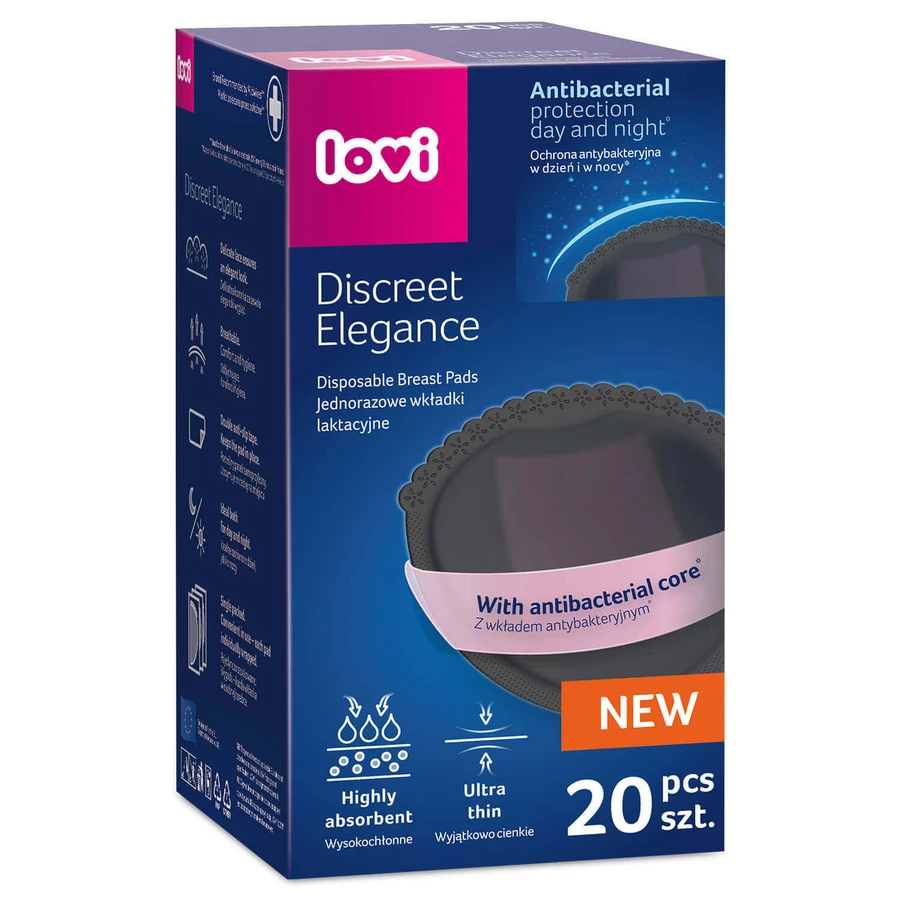 Lovi Discreet Elegance, прокладки для груди, антибактериальные, черные, 20 штук: цены и характеристики