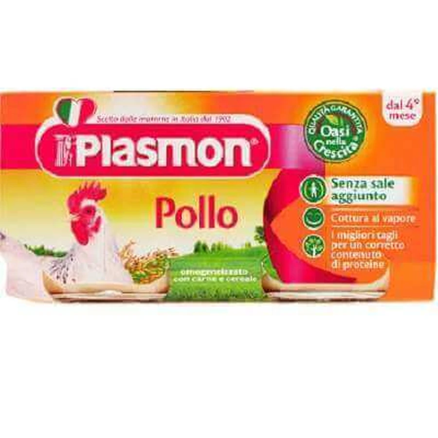 Гомогенизированное куриное пюре +4 месяца, 2 штуки, 80 гр, Plasmon: цены и характеристики