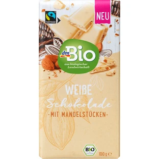 DmBio Білий шоколад з мигдалем, 100 г