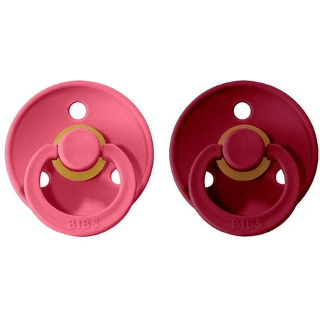 Соски BIBS Colour из натуральной резины, размер 2, коралловый/рубиновый 2 шт.: цены и характеристики