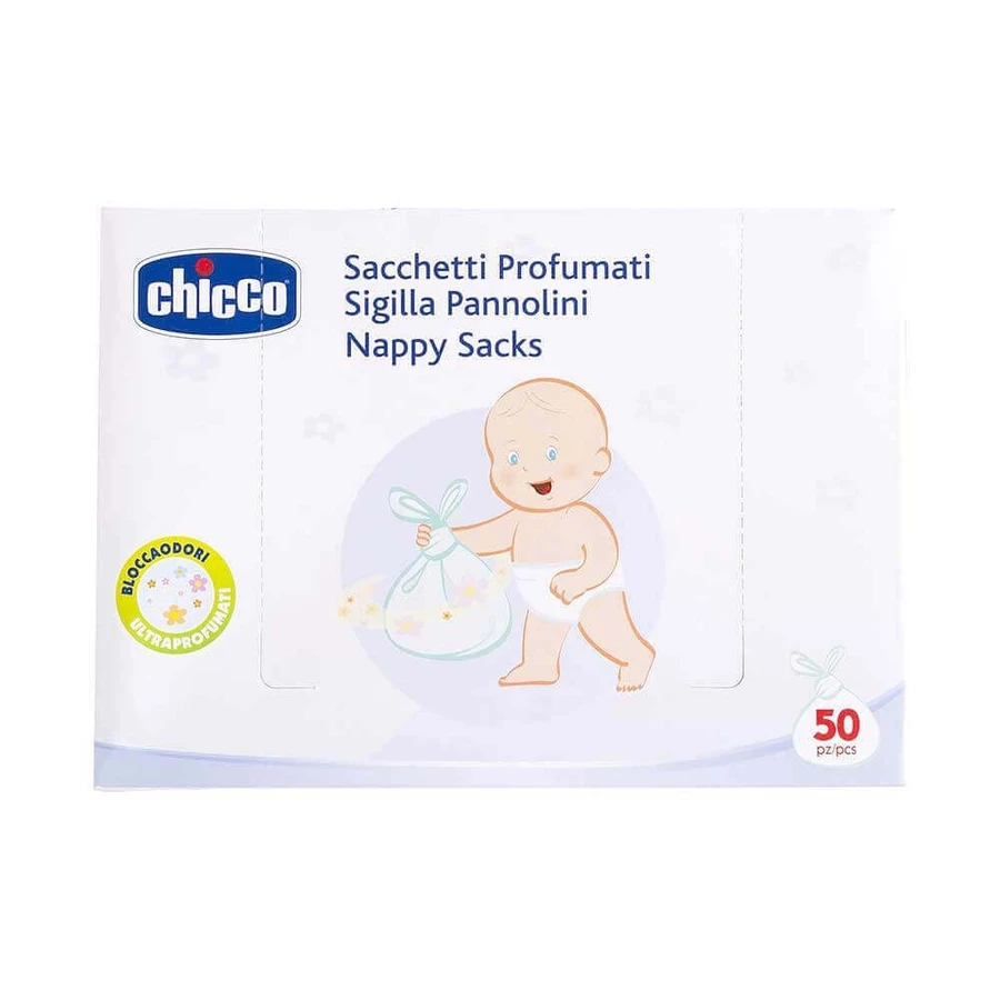 Пакеты Chicco ароматизированные, герметичные, для использованных подгузников, 50 штук: цены и характеристики