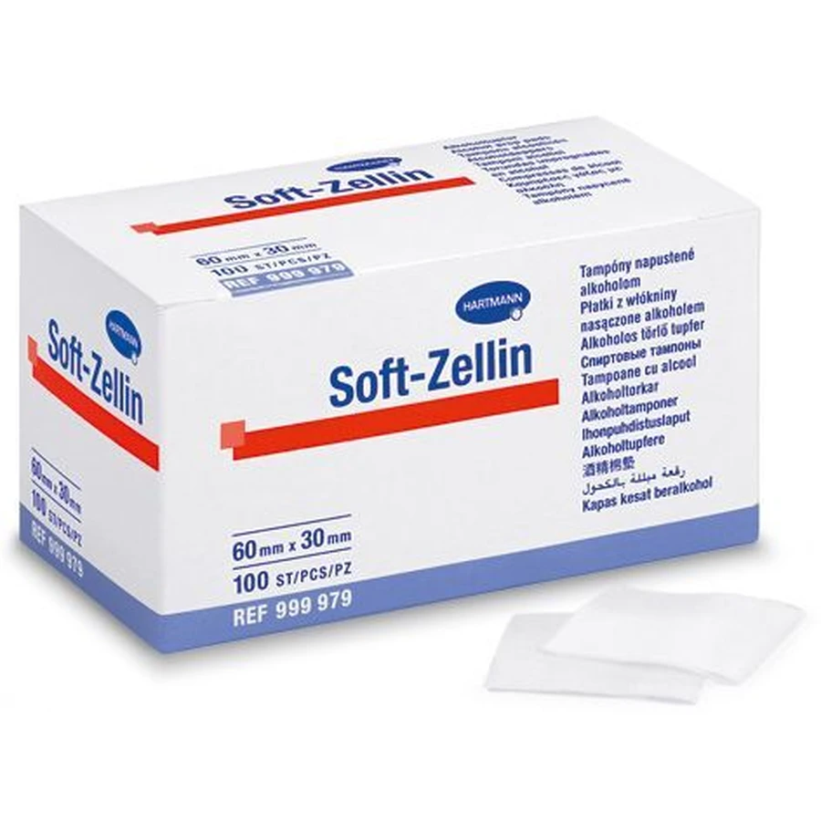 Hartmann SOFT-ZELLIN нестерильні тампони, просочені спиртом, 100 шт.: ціни та характеристики