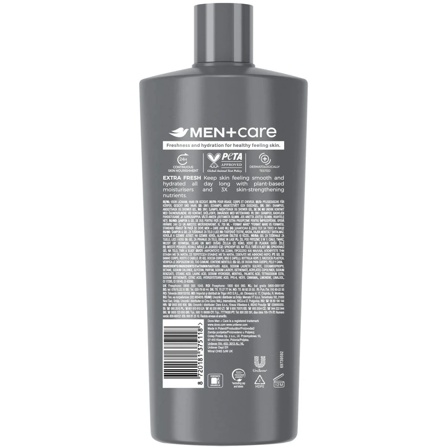 Гель для душа DOVE MEN+CARE Extra Fresh 700 мл: цены и характеристики