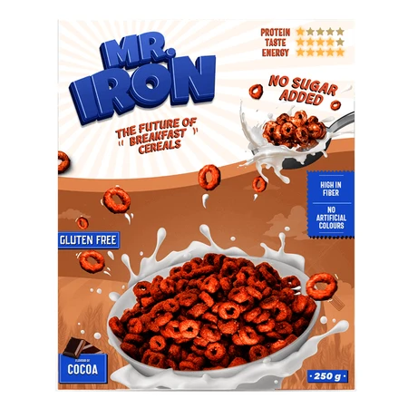 Овсяные хлопья с ледяным шоколадом, без сахара и глютена, 250 г, Mister Iron: цены и характеристики
