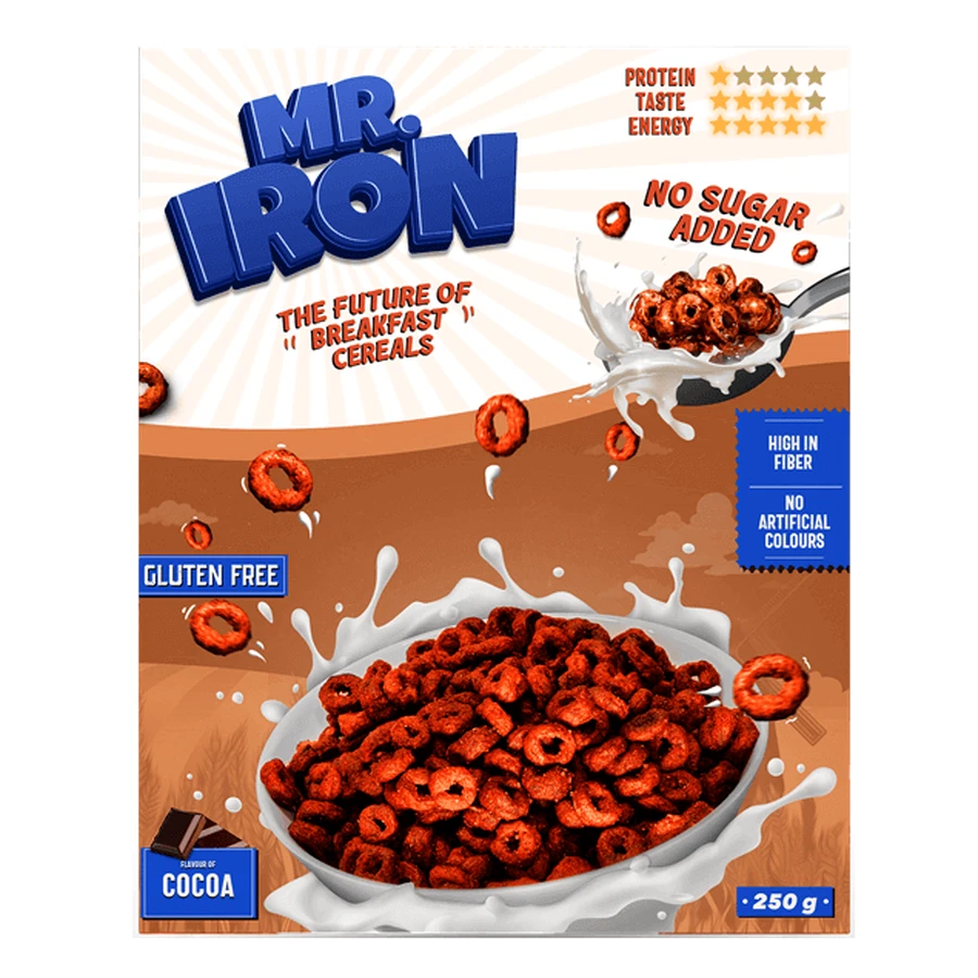 Овсяные хлопья с ледяным шоколадом, без сахара и глютена, 250 г, Mister Iron: цены и характеристики