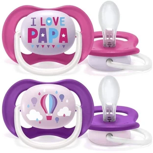 Пустушка Philips Avent Ultra air text 6-18м дівчинка 2 шт.