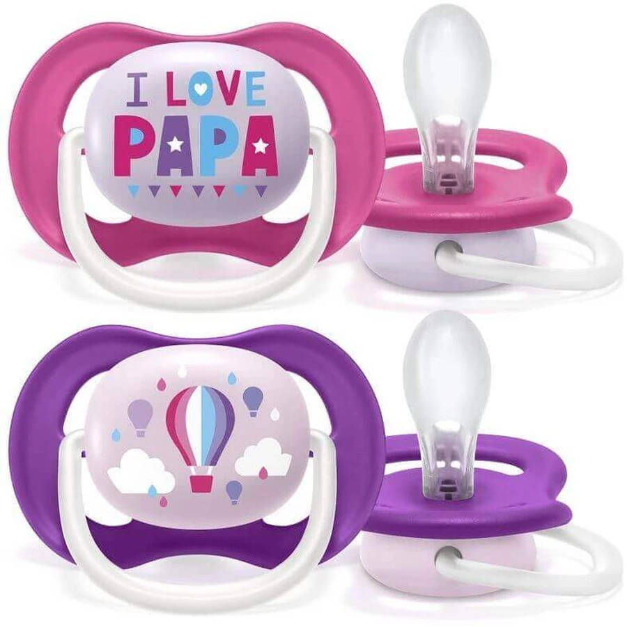 Пустушка Philips Avent Ultra air text 6-18м дівчинка 2 шт.: ціни та характеристики