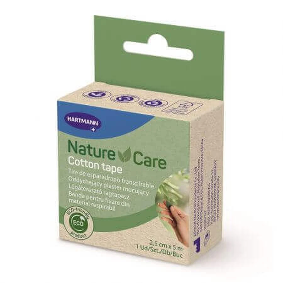 Пластырь для крепления рулона Nature Care, 2,5 см x 5 м, 1 шт, Hartmann: цены и характеристики