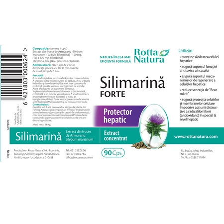 Силімарин Форте Rotta Natura Silymarina Forte, 90 капсул: ціни та характеристики