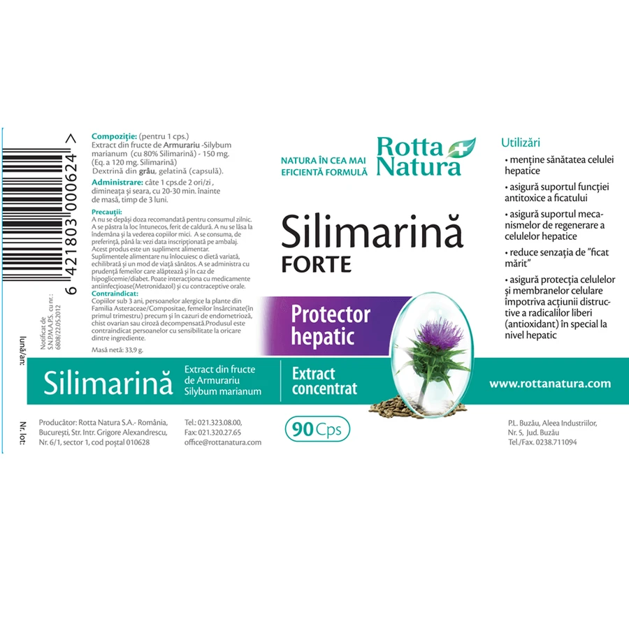 Силімарин Форте Rotta Natura Silymarina Forte, 90 капсул: ціни та характеристики