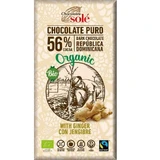 Органічний чорний шоколад з імбиром 56% какао, 100г, Pronat