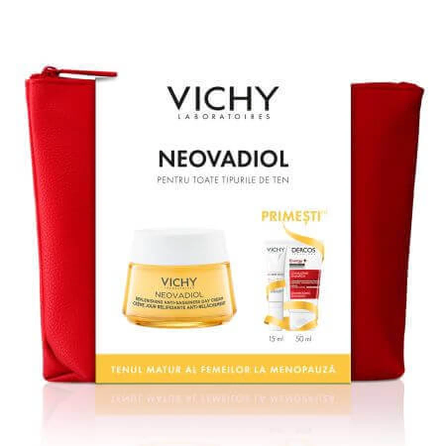 Зміцнюючий крем Neovadiol, 50 мл + Флюїд з SPF 50+ Capital Soleil, 15 мл + Шампунь Aminexil Dercos, 50 мл, Vichy: ціни та характеристики