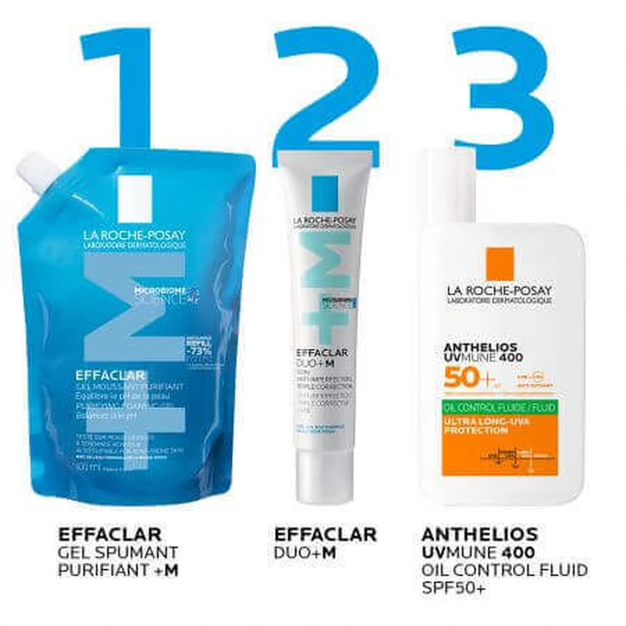 La Roche Posay Effaclar +M Reserve Очищувальний пінний гель для вмивання для жирної шкіри, схильної до акне, 400 мл: ціни та характеристики