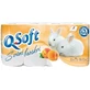 Q SOFT 3-слойная туалетная бумага 1×8 шт, аромат персика
