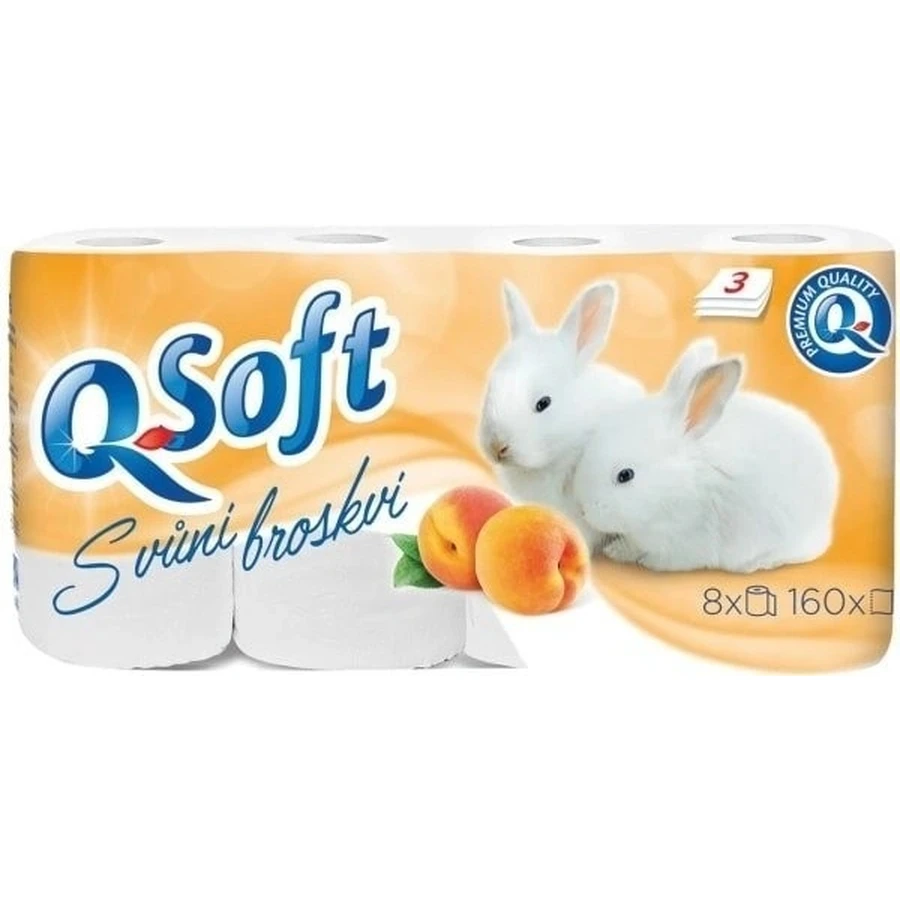 Q SOFT 3-слойная туалетная бумага 1×8 шт, аромат персика: цены и характеристики