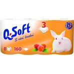 Q SOFT 3-слойная туалетная бумага 1×8 шт, аромат персика: цены и характеристики
